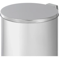 Ведро мусорное стальное 7л круглое серебр с педалью и крышкой 200х230мм