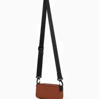 Сумка женская кросс-боди TEXTURA на молнии, 19&times;6&times;10.5 см, рыжая