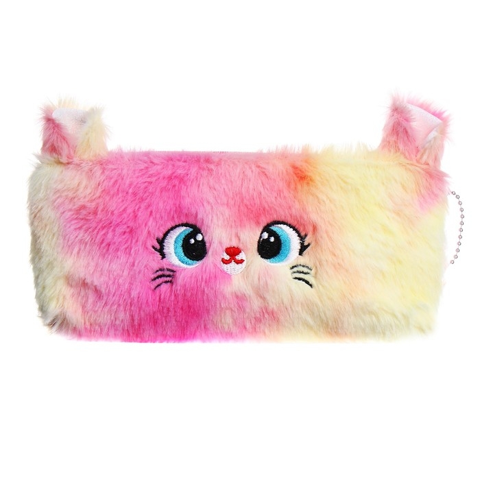 Пенал школьный меховой на молнии Calligrata Пенал школьный меховой на молнии Calligrata "Мышка", микс