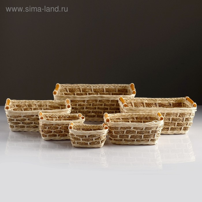Набор корзин, 6 шт, 35×24×13, 30×21×12, 26×18×11, 22×15×11, 18×12×9, 13×10×7,5 см, ротанг Набор корзин, 6 шт, 35×24×13, 30×21×12, 26×18×11, 22×15×11, 18×12×9, 13×10×7,5 см, ротанг