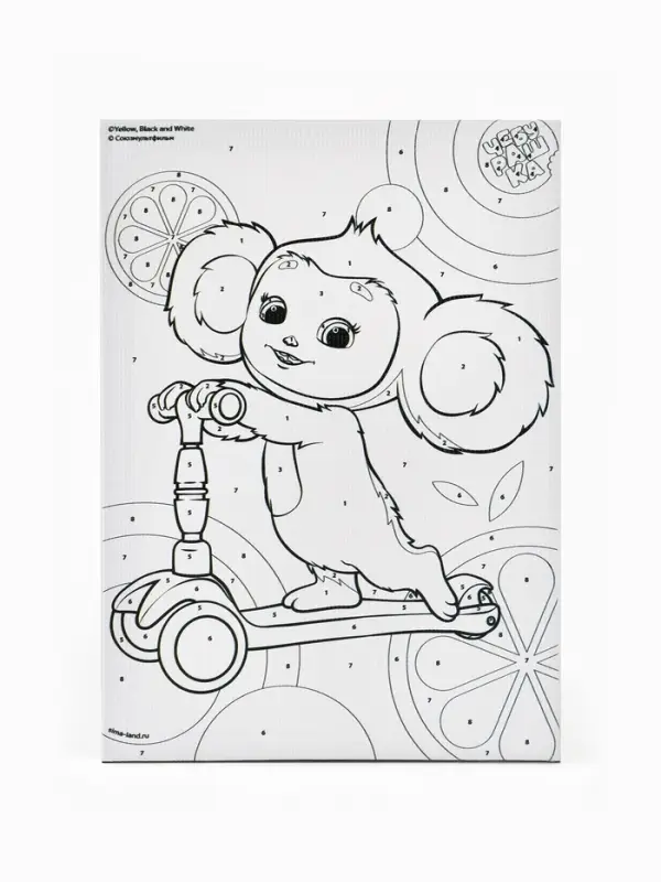 Картина по номерам с подрамником &laquo;Чебурашка на самокате&raquo;, 21&times;15 см