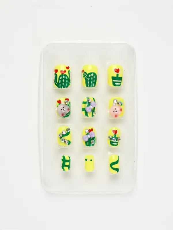 Детские накладные ногти &laquo;Мишка&raquo;, 12 шт.