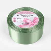 Лента атласная, 40 мм, 23&plusmn;1 м, нежно-зелёная №65