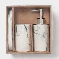 Набор аксессуаров для ванной комнаты &laquo;Сила&raquo;, 3 предмета, мыльница, дозатор для мыла 350 мл, стакан, серый