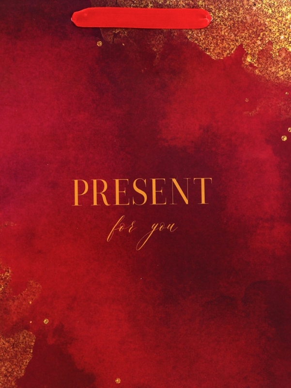 Пакет подарочный вертикальный «Красное золото»,  M 26 × 32 × 12 см