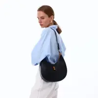 Сумка женская багет TEXTURA на молнии, 27&times;9&times;23 см, чёрная