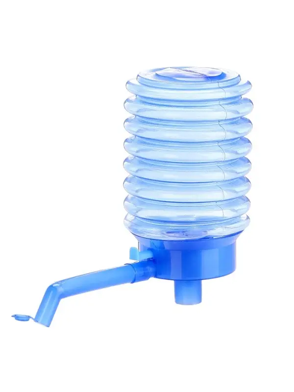 Помпа для воды, механическая, прозрачная, под бутыль от 11 до 19 л, голубая