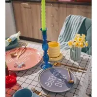 Тарелки SL Home &laquo;Уроки испанского: &iexcl;Hasta ma&ntilde;ana - Buenos dias&raquo;, d=22 см, набор 2 шт., фарфор, белые, фиолетовые