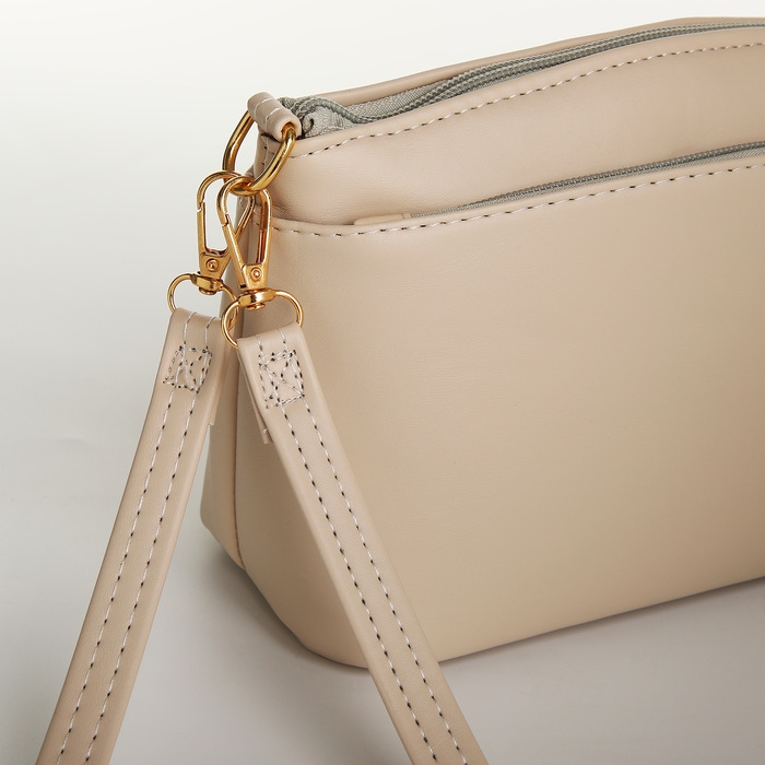 Сумка женская кросс-боди на молнии, цвет бежевый Сумка женская кросс-боди на молнии, цвет бежевый