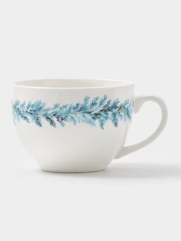 Чайная пара новогодняя «Зимний вечер», 2 предмета: чашка 210 мл, блюдце d=15 см, фарфор, белая Чайная пара новогодняя «Зимний вечер», 2 предмета: чашка 210 мл, блюдце d=15 см, фарфор, белая