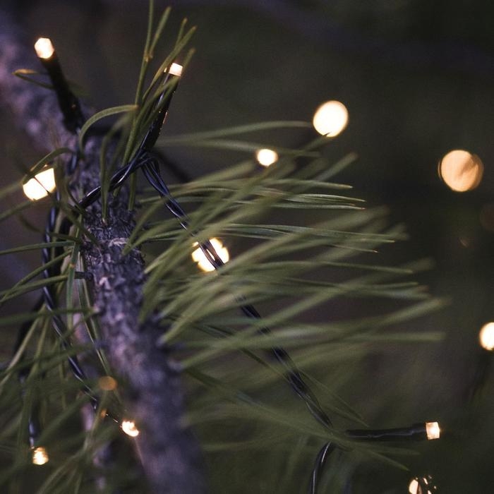 Гирлянда «Нить» 20 м, IP44, тёмная нить, 200 LED, свечение тёплое белое, 8 режимов, 220 В