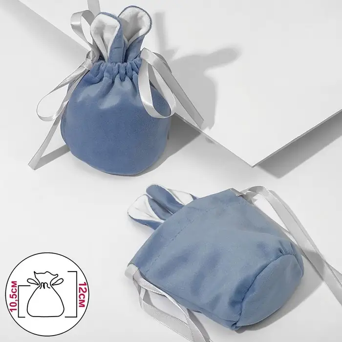 Мешочек бархатный «Зайчик», 11×12.5 см, голубой Мешочек бархатный «Зайчик», 11×12.5 см, голубой
