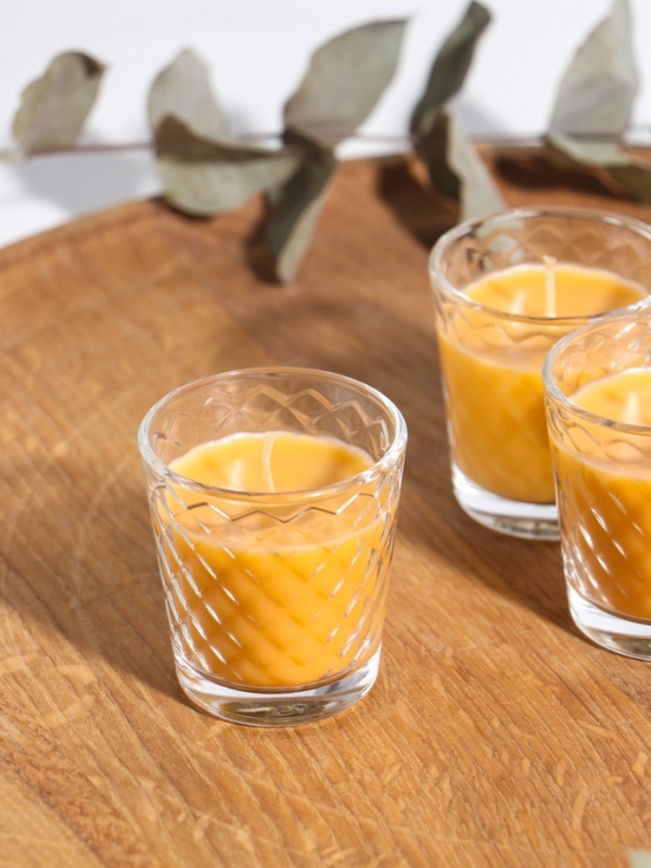 Свеча ароматическая в стакане (набор 3 шт) по 50 мл, 10 ч, 32 гр, МОЛОКО-МЁД