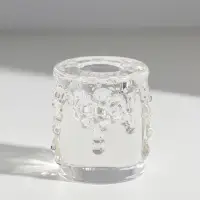 Подсвечник стекло на 1 свечу "Капли лавы" прозрачный d=2,5 см 5х5х5,5 см