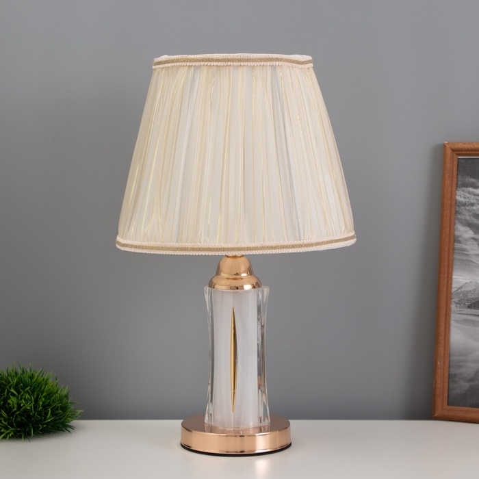 Лампа настольная Лампа настольная "Ясмин" 1х40Вт Е27 1х3Вт LED золото 25х25х43см