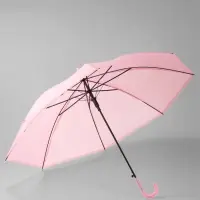 Зонт - трость полуавтоматический &laquo;Однотонный&raquo;, 8 спиц, R=47/55 см, d=94 см, розовый