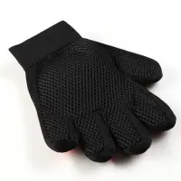 Перчатка-щётка для шерсти, на правую руку, с удлинёнными зубчиками, красная