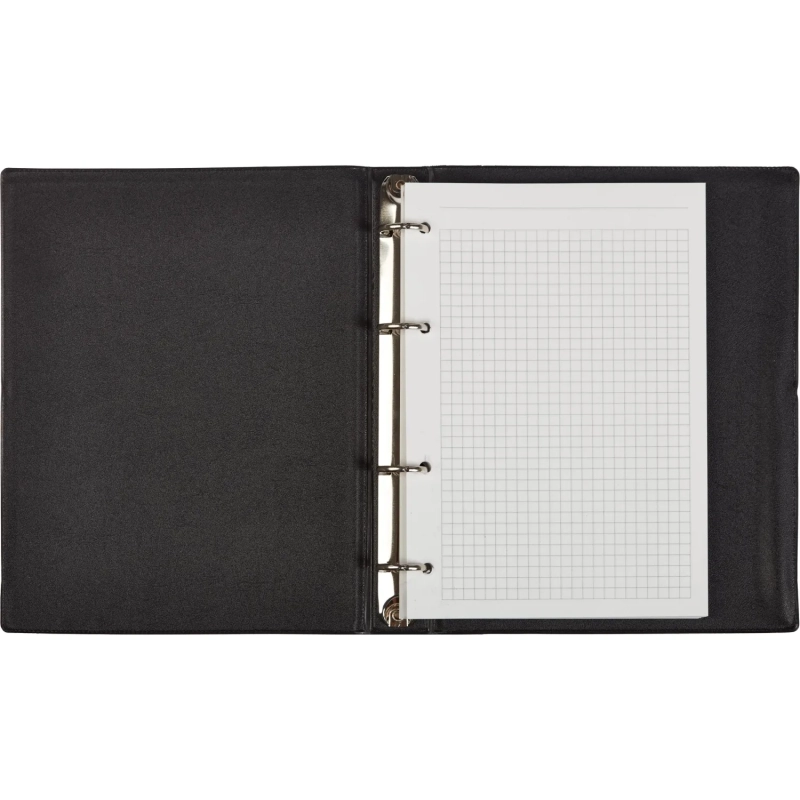 Бизнес-тетрадь А5 160л  ATTACHE, на кольцах,черный, обложка ПВХ