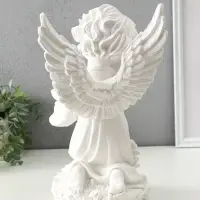 Фигура гипс &laquo;Ангелочек на колене, с чашей&raquo;, 33&times;21&times;17.5 см