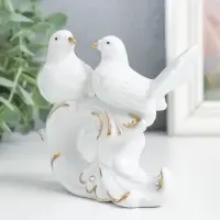 Фигурка керамика &laquo;Голубки белоснежные&raquo;, со стразами, 9.5&times;11&times;4.2 см