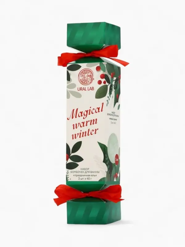Бомбочки для ванны Magical warm winter, набор 3 шт. &times; 40 г, праздничная ель, URAL LAB