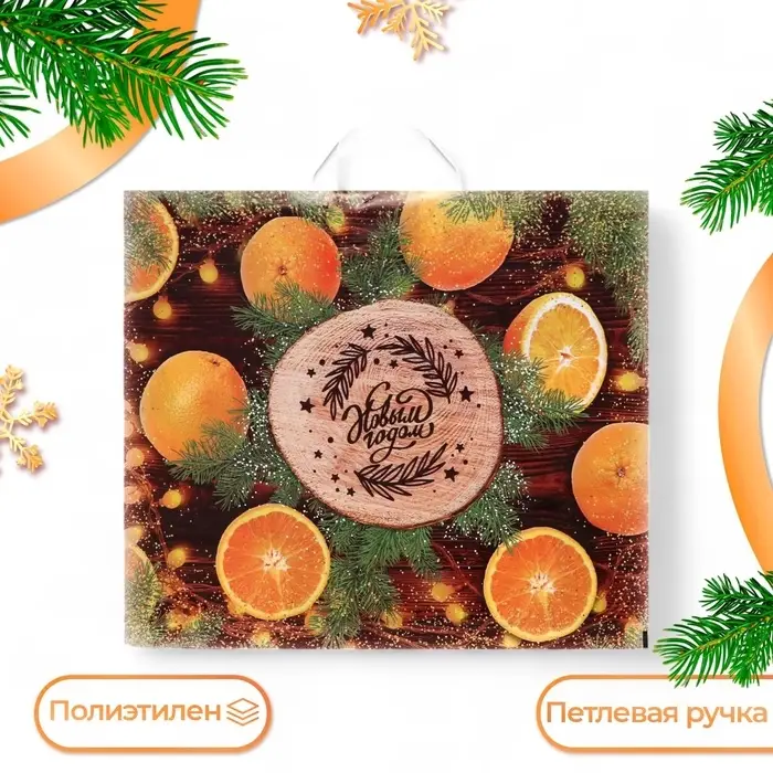 Пакет «С Новым Годом», полиэтиленовый с петлевой ручкой, 60×50 см Пакет «С Новым Годом», полиэтиленовый с петлевой ручкой, 60×50 см