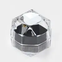 Набор футляров пластиковых 6 шт. под кольцо "Шарик", 4*4*4,5, вставка чёрная (645993)