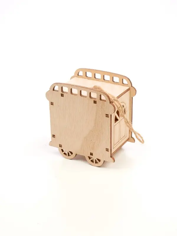 Ёлочная игрушка &laquo;Вагончик&raquo; 7.5&times;7 см, подвеска, от батареек AG10&times;3, свечение тёплое белое