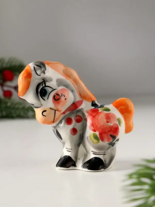 Сувенир Пони, 8х8 см, гжель, цвет Сувенир Пони, 8х8 см, гжель, цвет