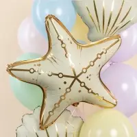 Воздушный шар фольгированный 29" &laquo;Морская звезда&raquo;, кремовый сатин