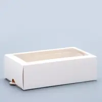Коробка кондитерская для макарун, с ложементом и окном, белая 18&times;10.7&times;5.5 с м