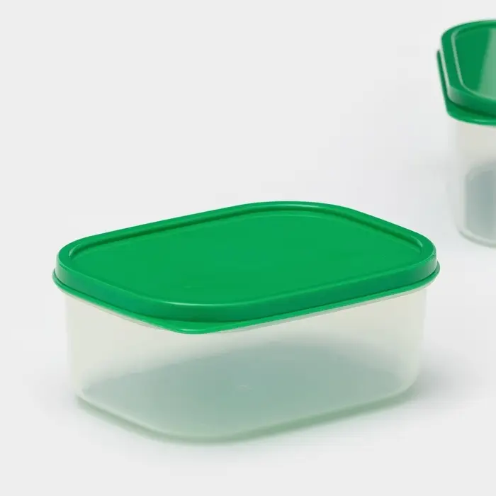 Набор контейнеров пищевых прямоугольных Доляна, 3 шт: 150 мл, 500 мл, 1,2 л, цвет зелёный Набор контейнеров пищевых прямоугольных Доляна, 3 шт: 150 мл, 500 мл, 1,2 л, цвет зелёный