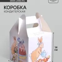 Коробка пасхальная для кулича &laquo;Счастливой Пасхи&raquo;, 14&times;14&times;14 см