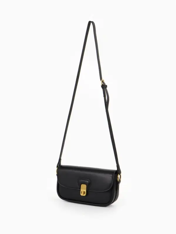 Сумка женская багет TEXTURA на молнии, 21&times;6&times;11 см, чёрная