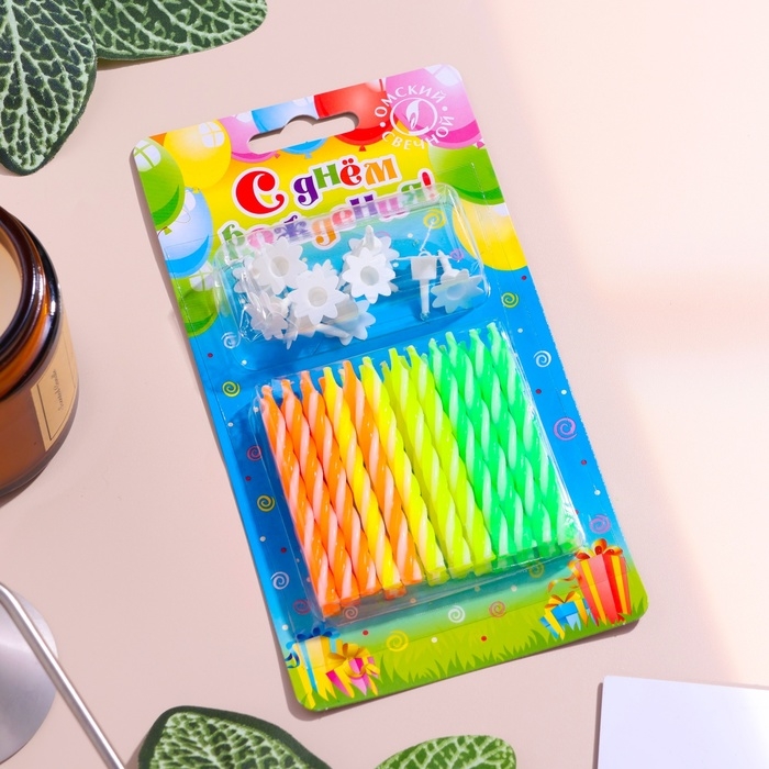 Свечи для торта  Свечи для торта "Красочные", 6 см, классические, набор 24 шт
