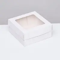 Кондитерская упаковка, белая, 17×17×8 см