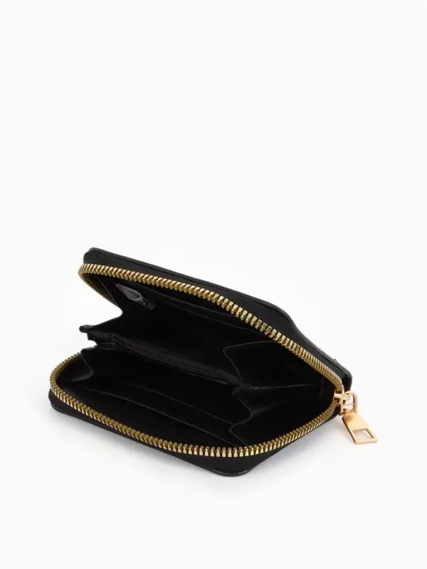 Кошелёк на молнии &laquo;Выбражулька&raquo;, 8.5&times;2.5&times;10.5 см, с принтом, чёрный