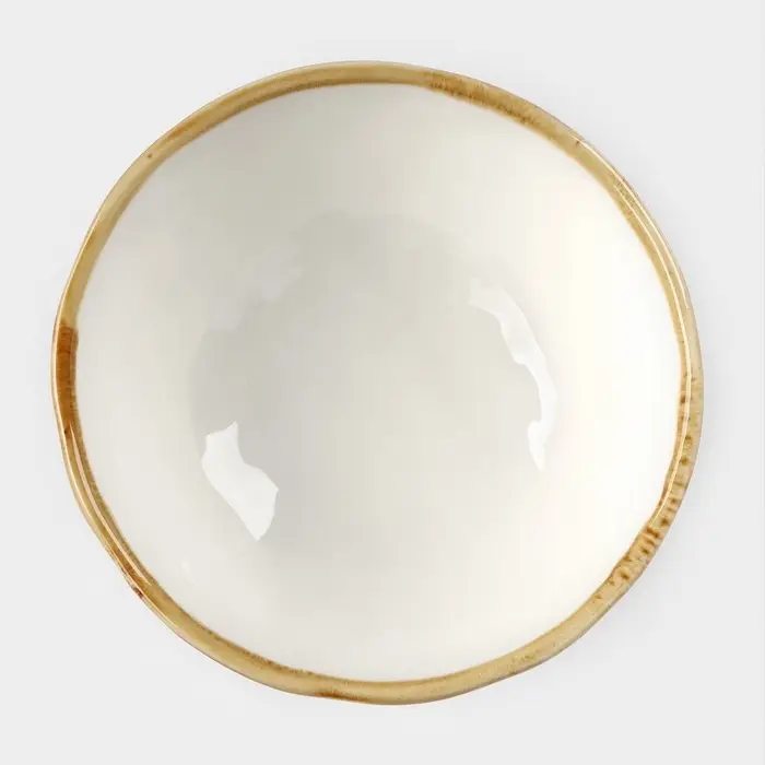 Салатник Доляна Organic Gold, 320 мл, d=12.5 см, фарфор, белый