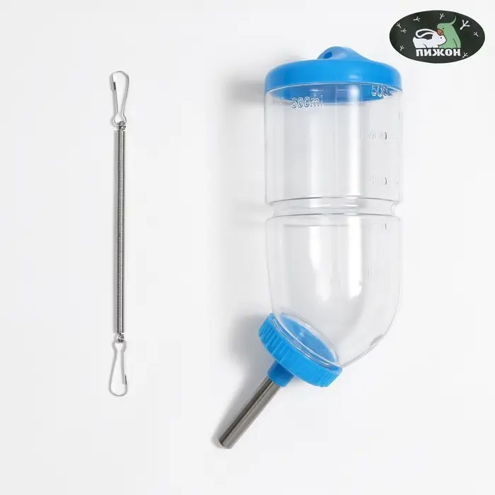 Поилка для грызунов, 500 мл, 20.5&times;5 см, голубая
