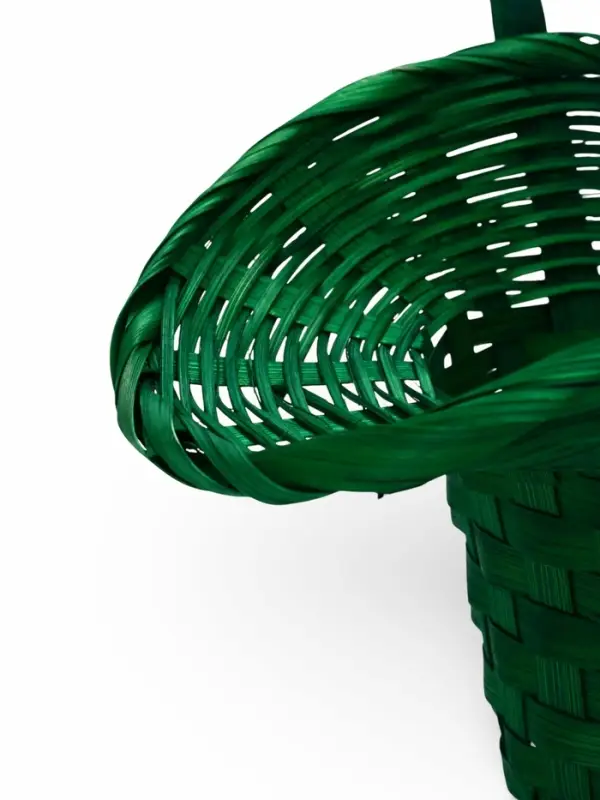 Корзина плетеная 21 х 18 х 14 см, ручка h=15 см, зеленый "шляпа"