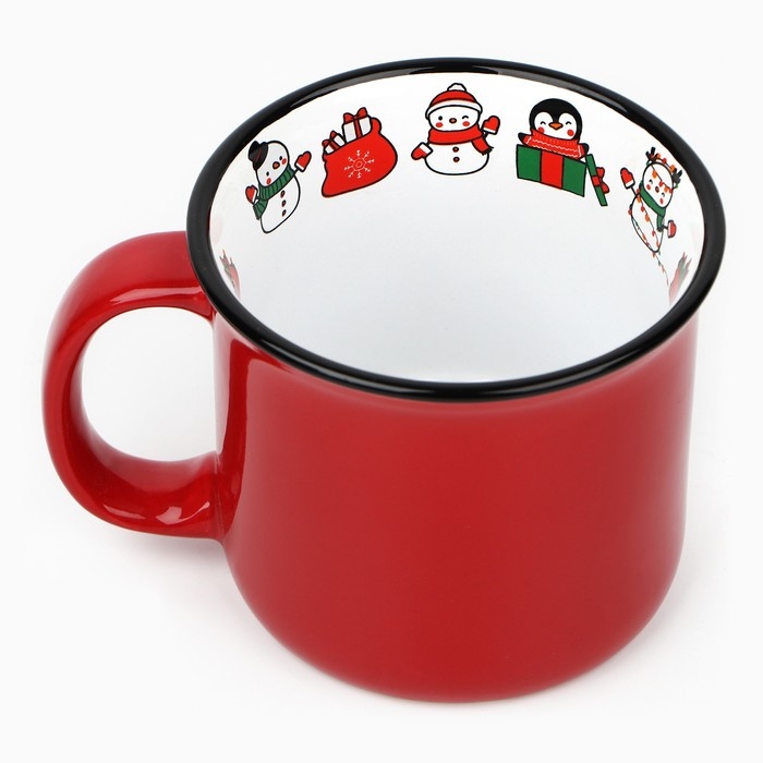 Кружка новогодняя керамическая «С Новым годом!», 450 мл, цвет белый Кружка новогодняя керамическая «С Новым годом!», 450 мл, цвет белый