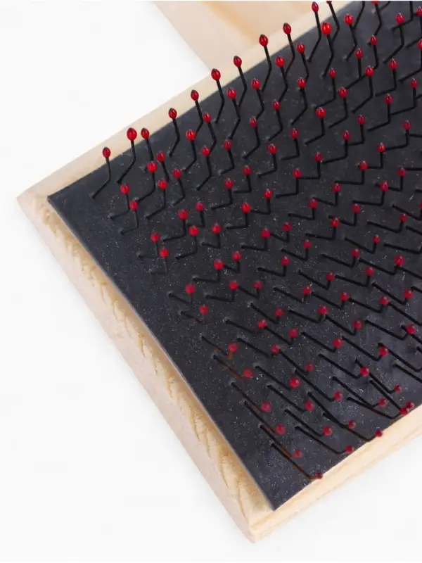 Щетка - пуходёрка ZOONIK, 85&times;55 мм, полукруглая, большая с каплями, дерево