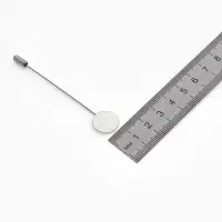 Основа &laquo;Брошь-игла&raquo; L= 7.5 см, площадка 1.5 см (набор 5 шт.), цвет серебро