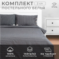 Постельное бельё Этель 2 сп Quiet shade 180х210 см,220х240 см,50х70-2шт, 100% жатый хлопок, 140 гр/м2