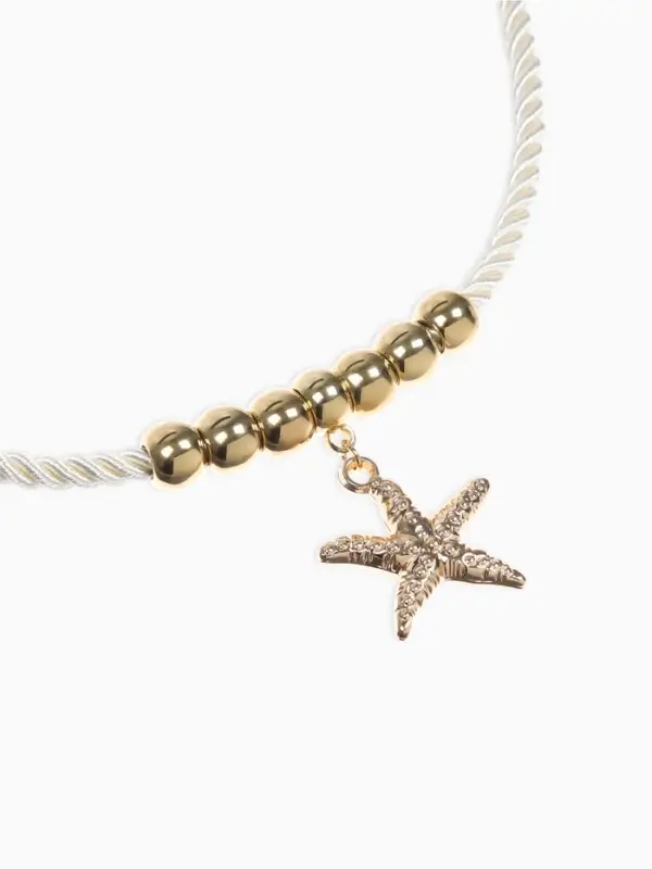 Кулон на шнурке &laquo;Морская звезда&raquo;, L=45 см, цвет бело-золотой