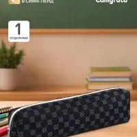 Пенал школьный на молнии Calligrata &laquo;Классика&raquo;, чёрный