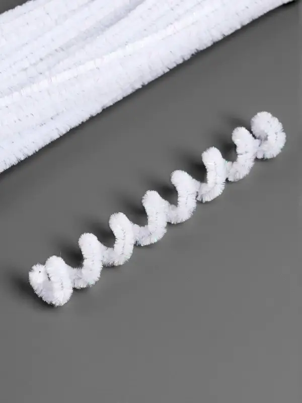 Синельная проволока, набор 50 шт., белая с люрексом, 30 см