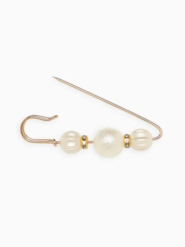 Булавка &laquo;Зефир&raquo;, 7 см, белая в золоте