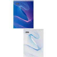 Блокнот А5,60л,клетка,метал.гребень,цв.обложка,Forma,в ассорт