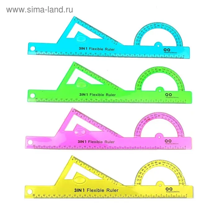 Линейка гибкая, силиконовая, 30 см, многофункциональная, МИКС Линейка гибкая, силиконовая, 30 см, многофункциональная, МИКС